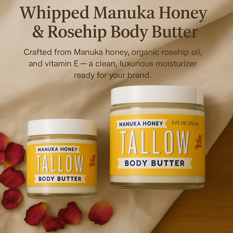 Manuka Honey + Rosehip Tallow Body Butter – Deeply Nourishing & Repairing Natural Skincare