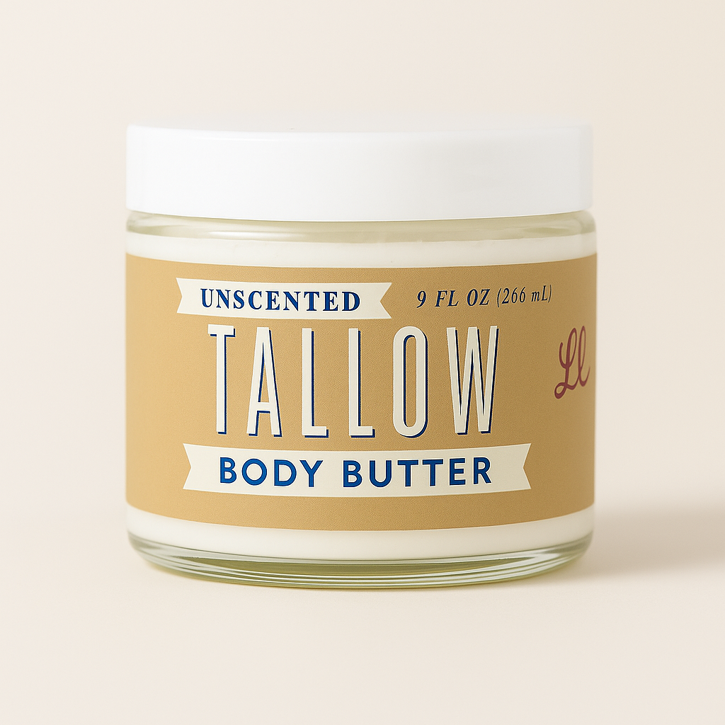 Unscented Whipped Tallow Body Butter - Grass-Fed Beef Tallow - 2oz