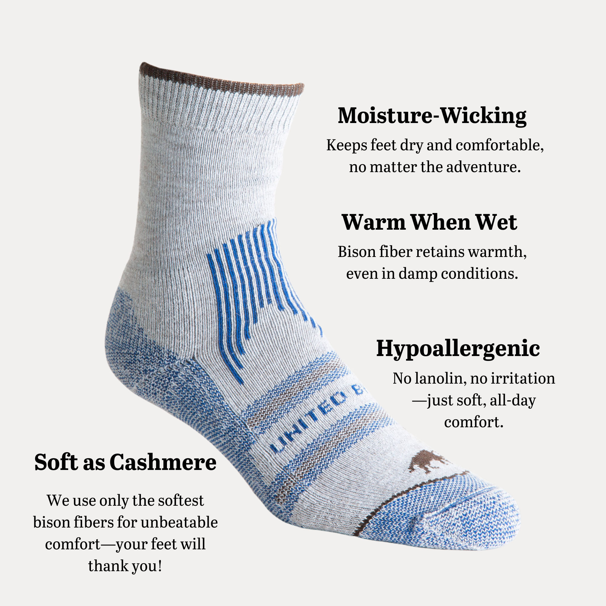 Bison Wool Trail Sock