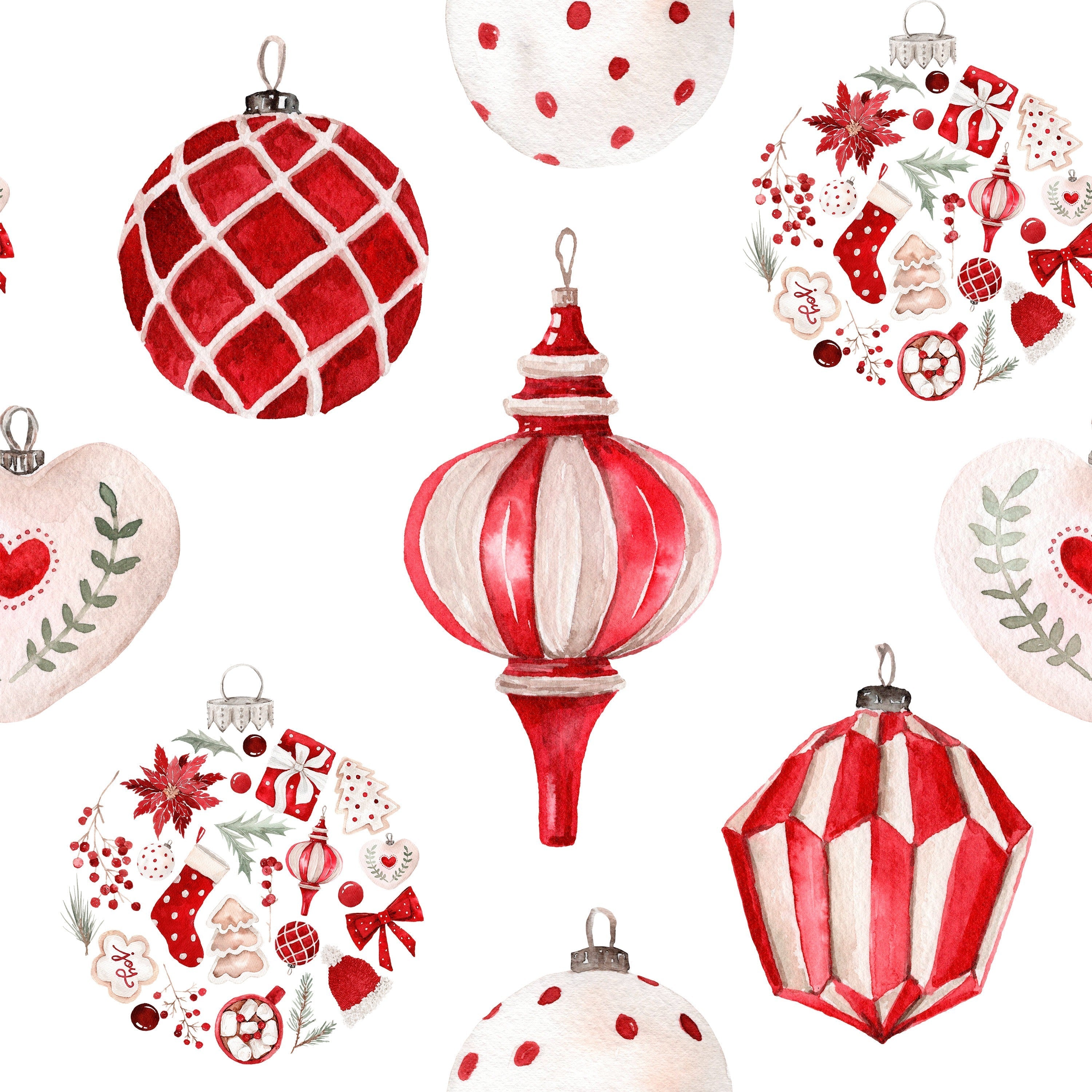 Christmas Baubles (Reusable Gift Bag Set)