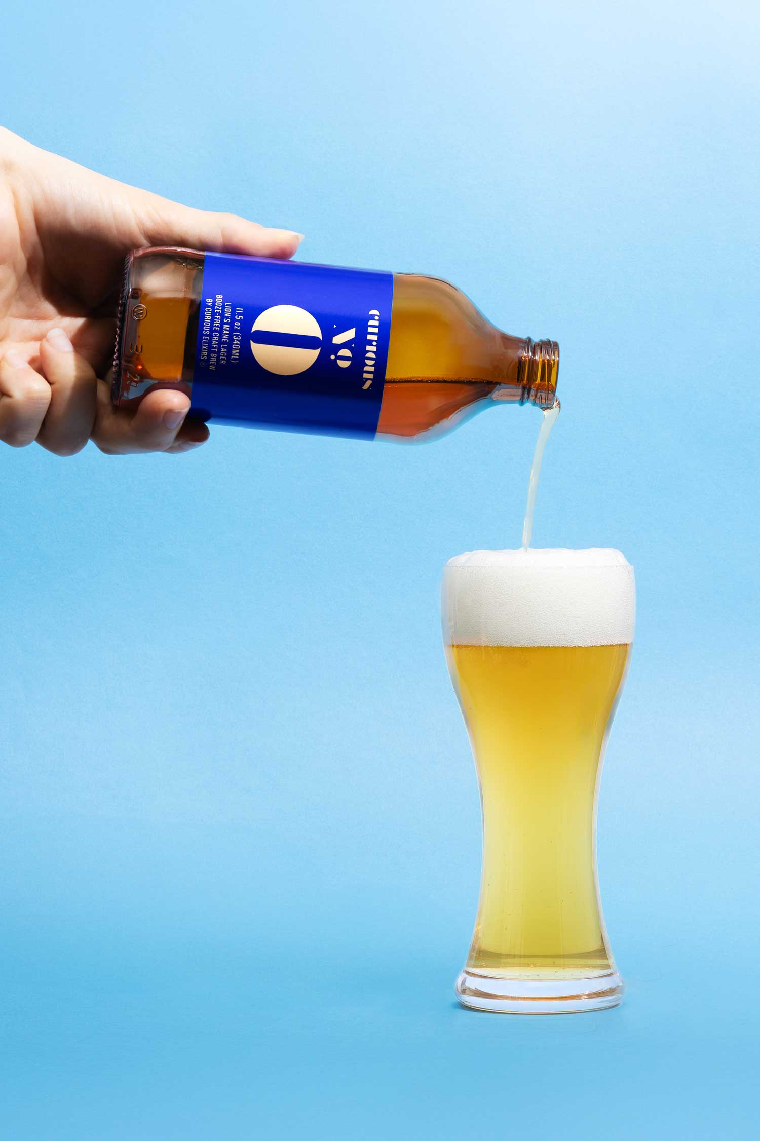 Curious Zero Lions Mane Lager • Booze-Free Craft Brew