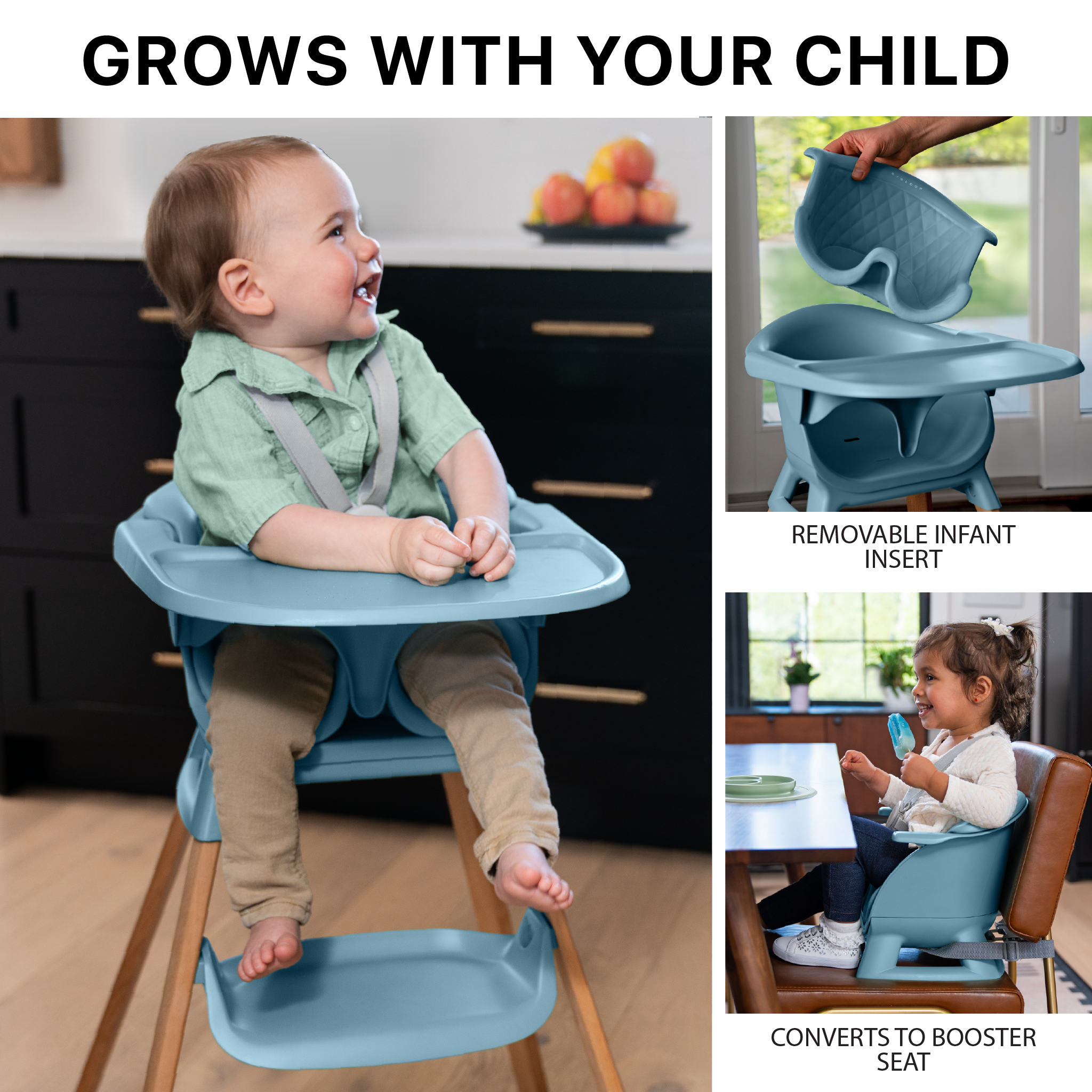 Evrloop 3-in-1 High Chair - Sustainable Design that Grows with Your Child