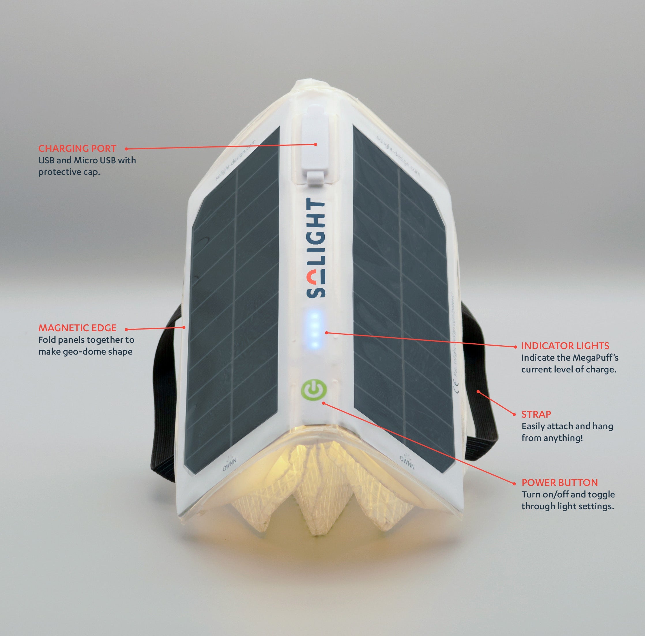 Solar-Powered Light + Power Bank: Solar QWNN