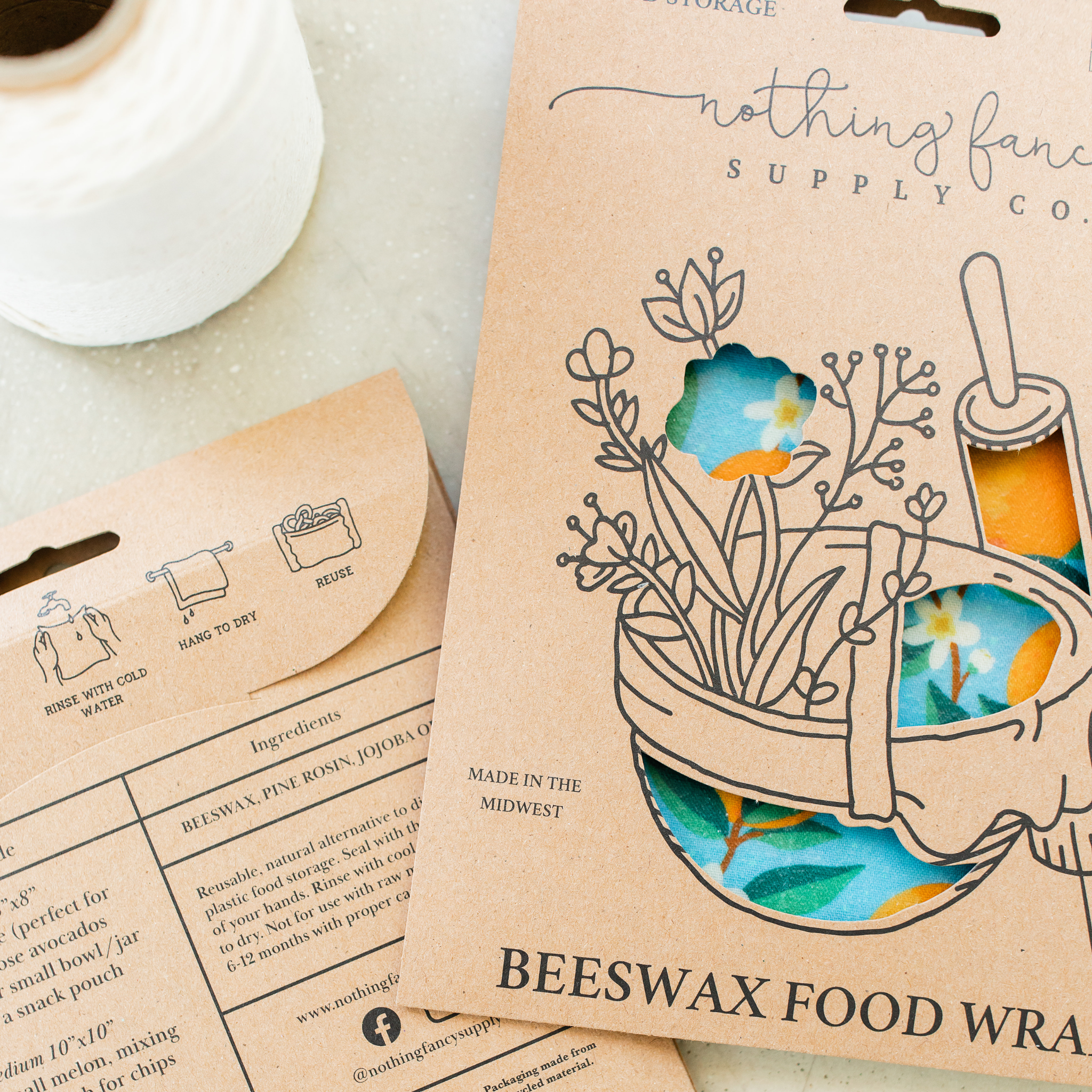 Large Beeswax Wraps (Set of 2)