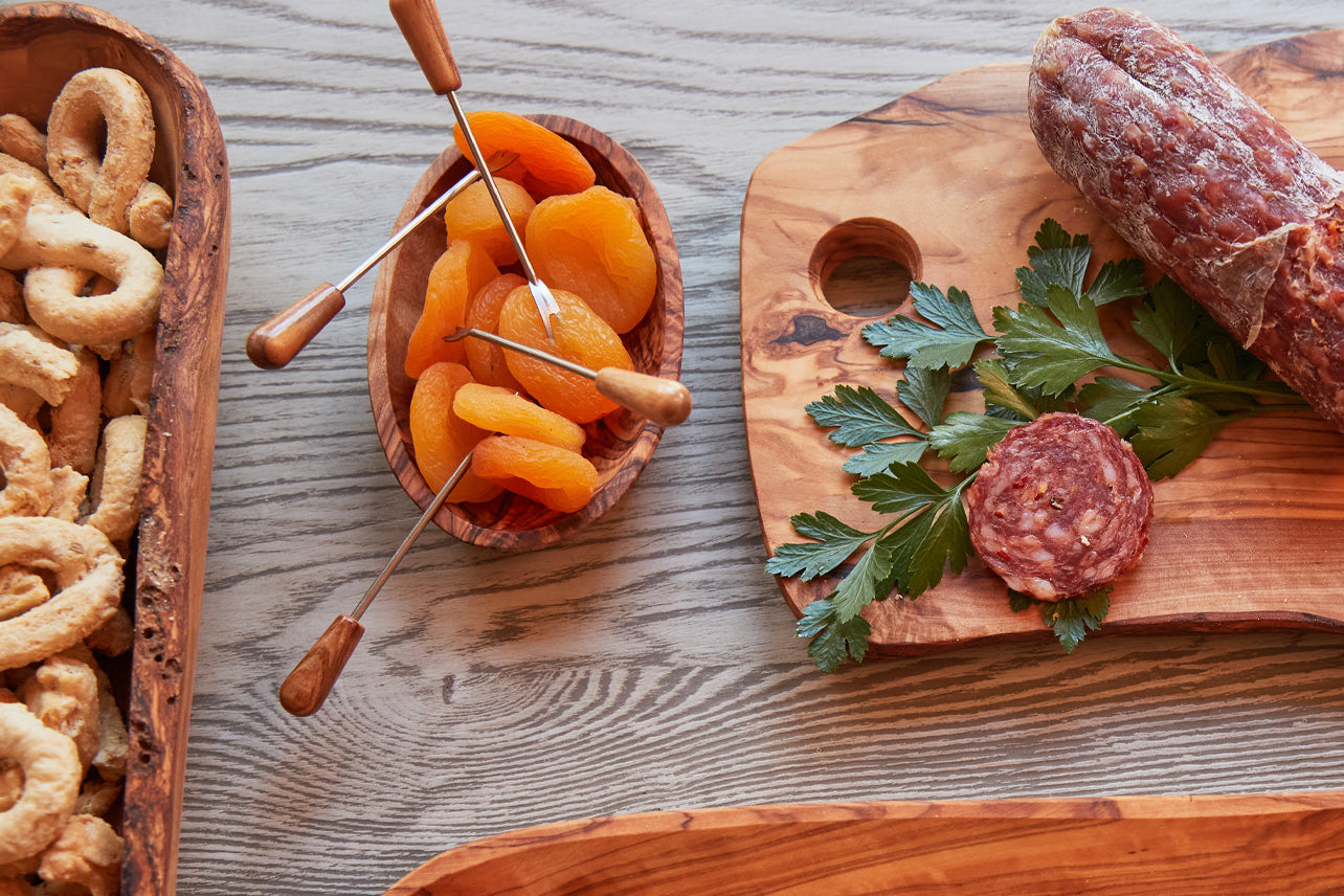 Italian Olivewood Aperitivo Forks - Set of 6