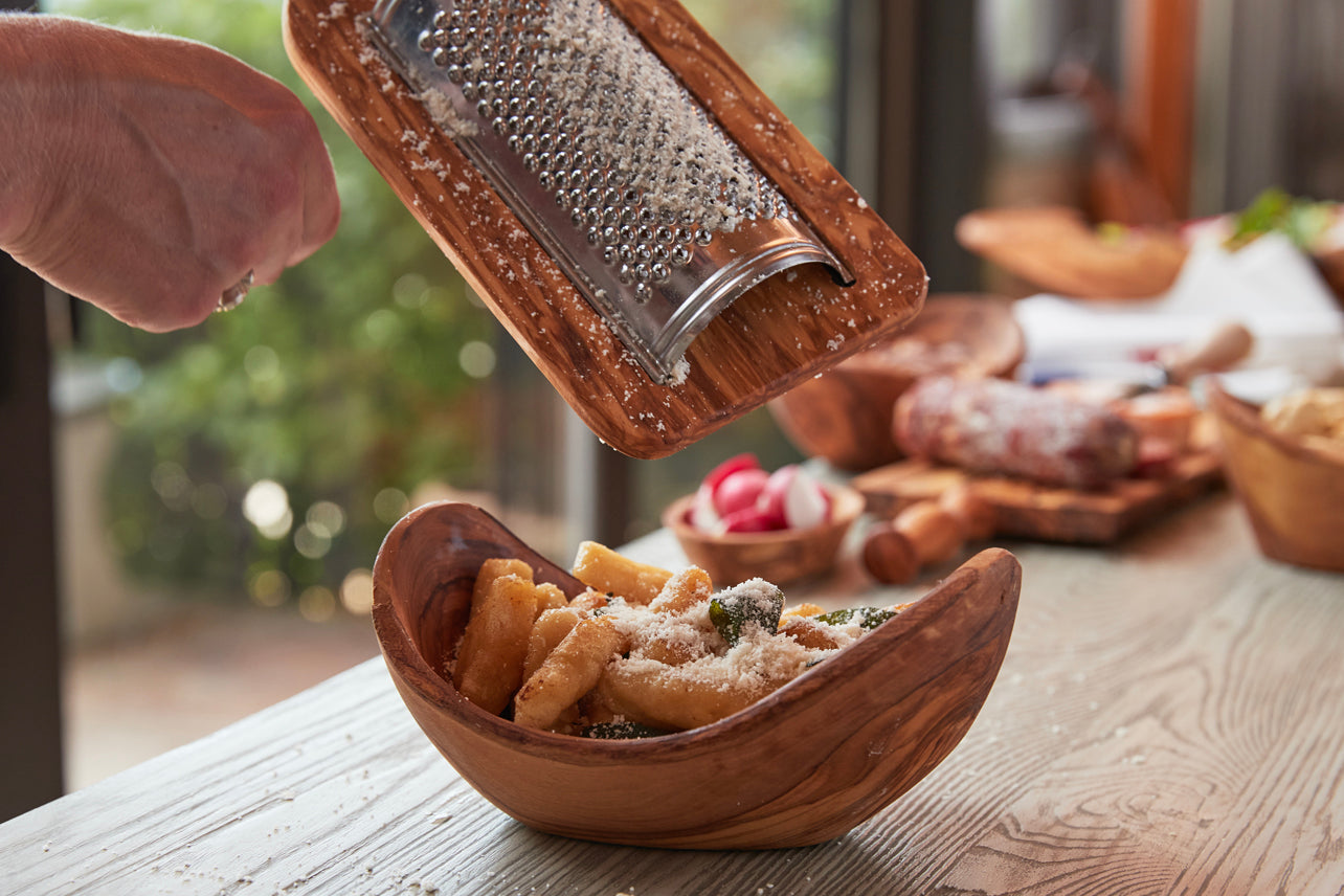 Italian Olivewood Parmesan Cheese Grater - Flat