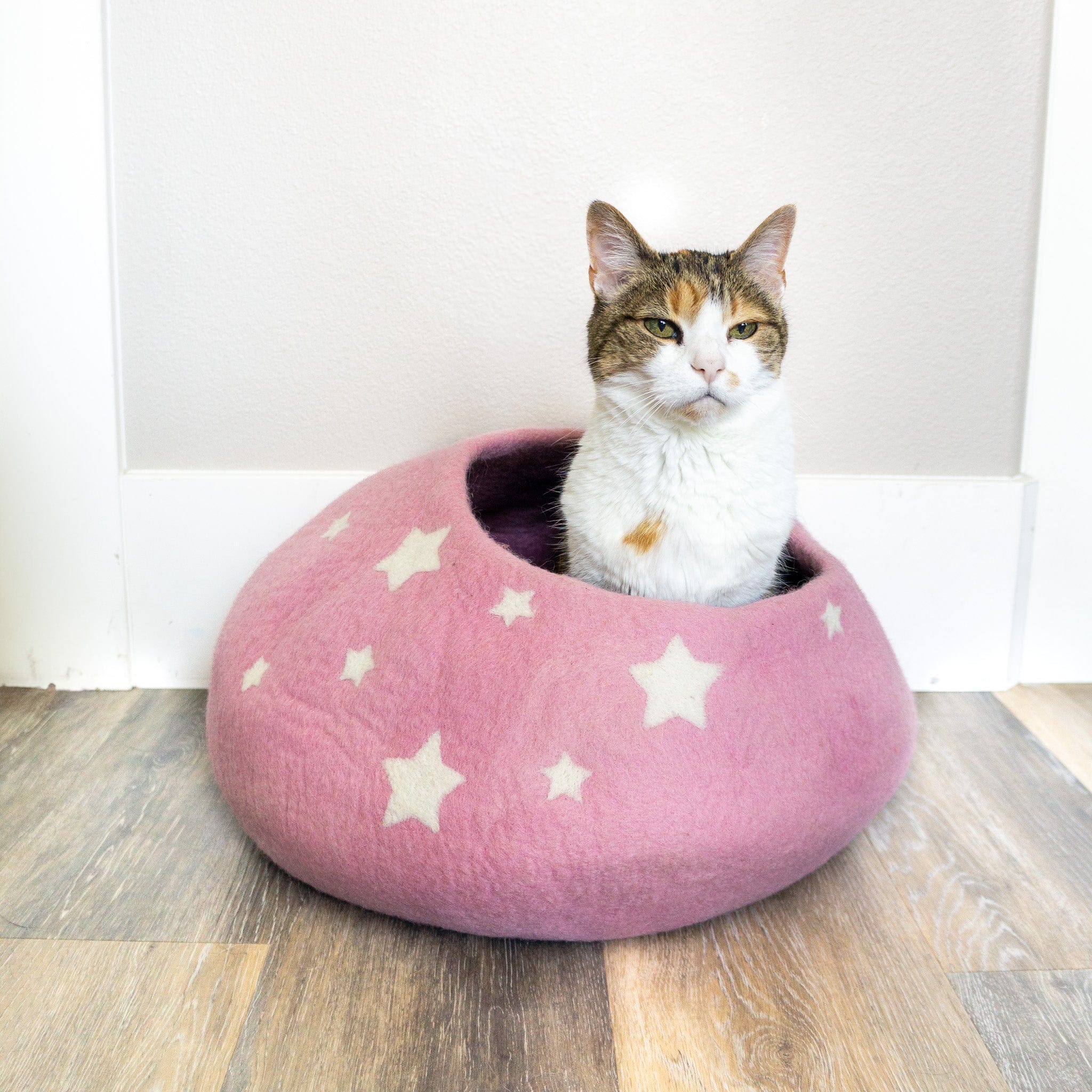 Rose Pink Midnight Stars Eco Kitty Cave