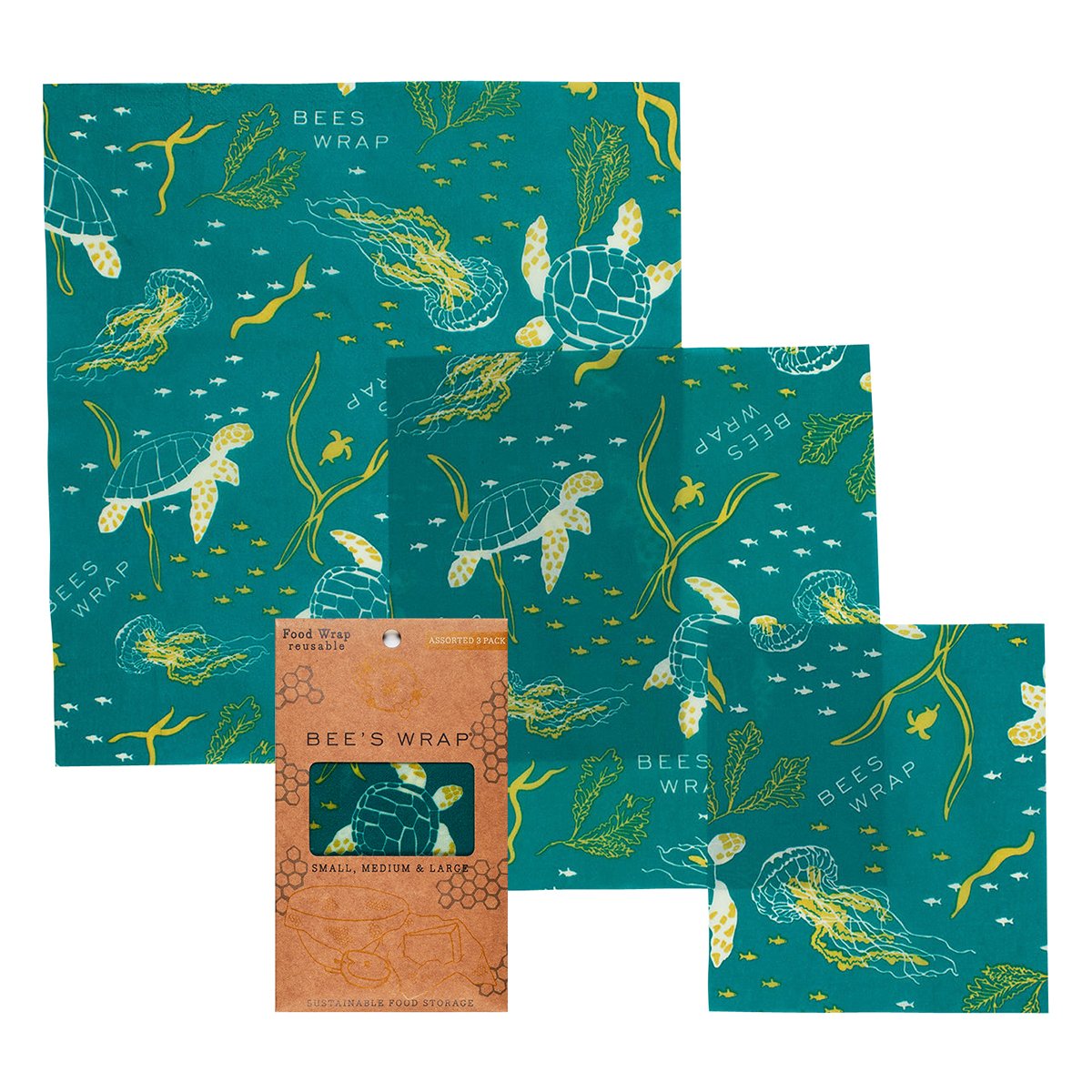 Reusable Beeswax Wraps Assorted Sizes (3 Pk)