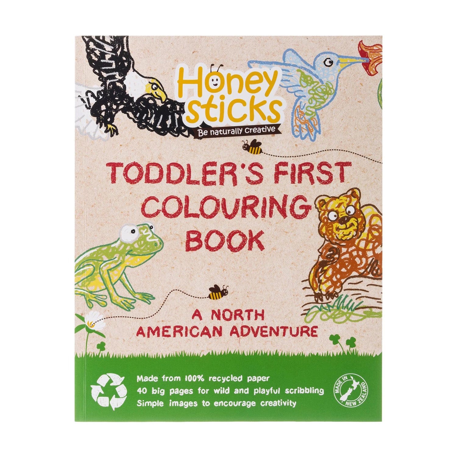 Honeysticks Honeysticks Coloring Book - 100% Recycled Paper, Biodegradable