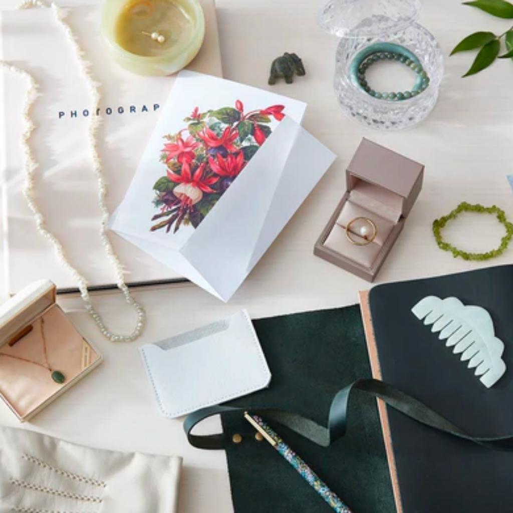 A photo of various gifts on the table for an anniversary