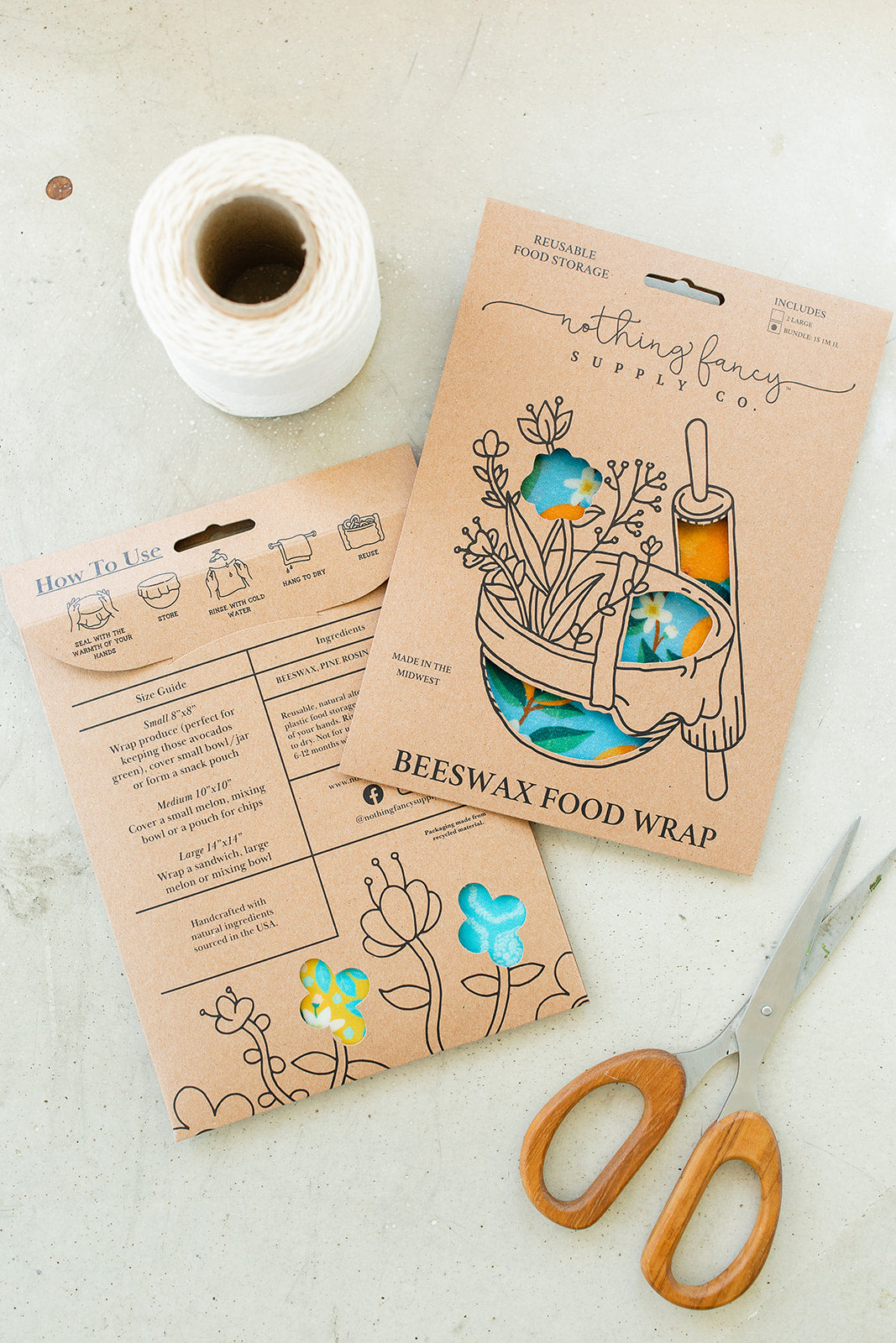 Small Beeswax Wraps (Set of 2)