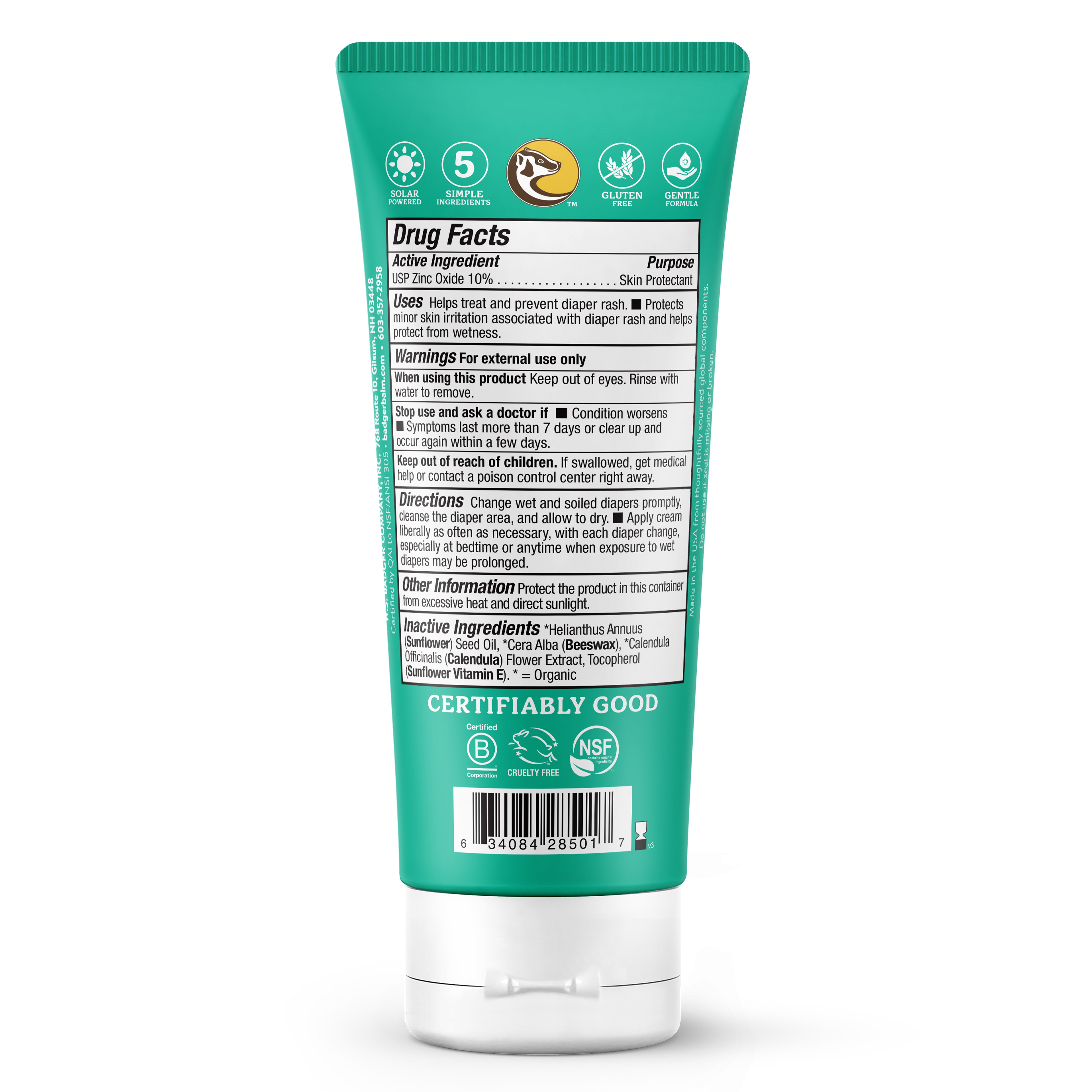 Zinc Oxide Diaper Rash Cream 2.9oz