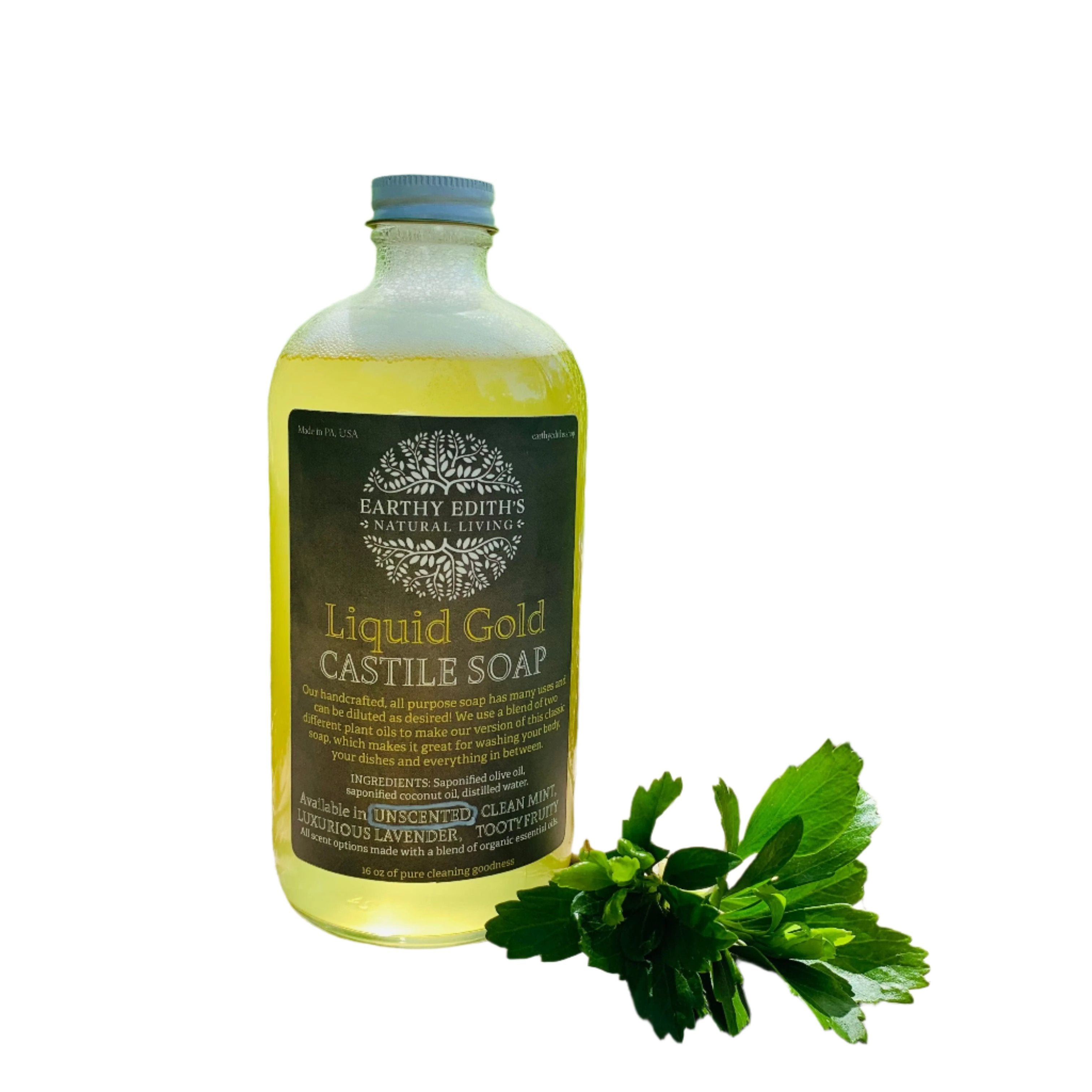 Earthy Edith's Liquid Gold Castile Soap 