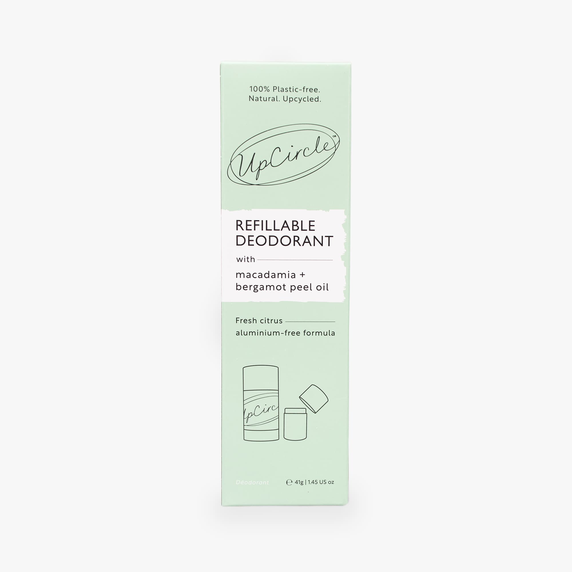 Refillable Natural Deodorant with Macadamia + Bergamot by UpCircle