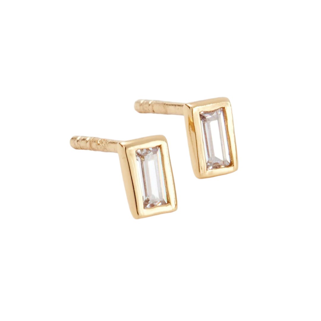 Earrings-Baguette-White-Topaz-Studs