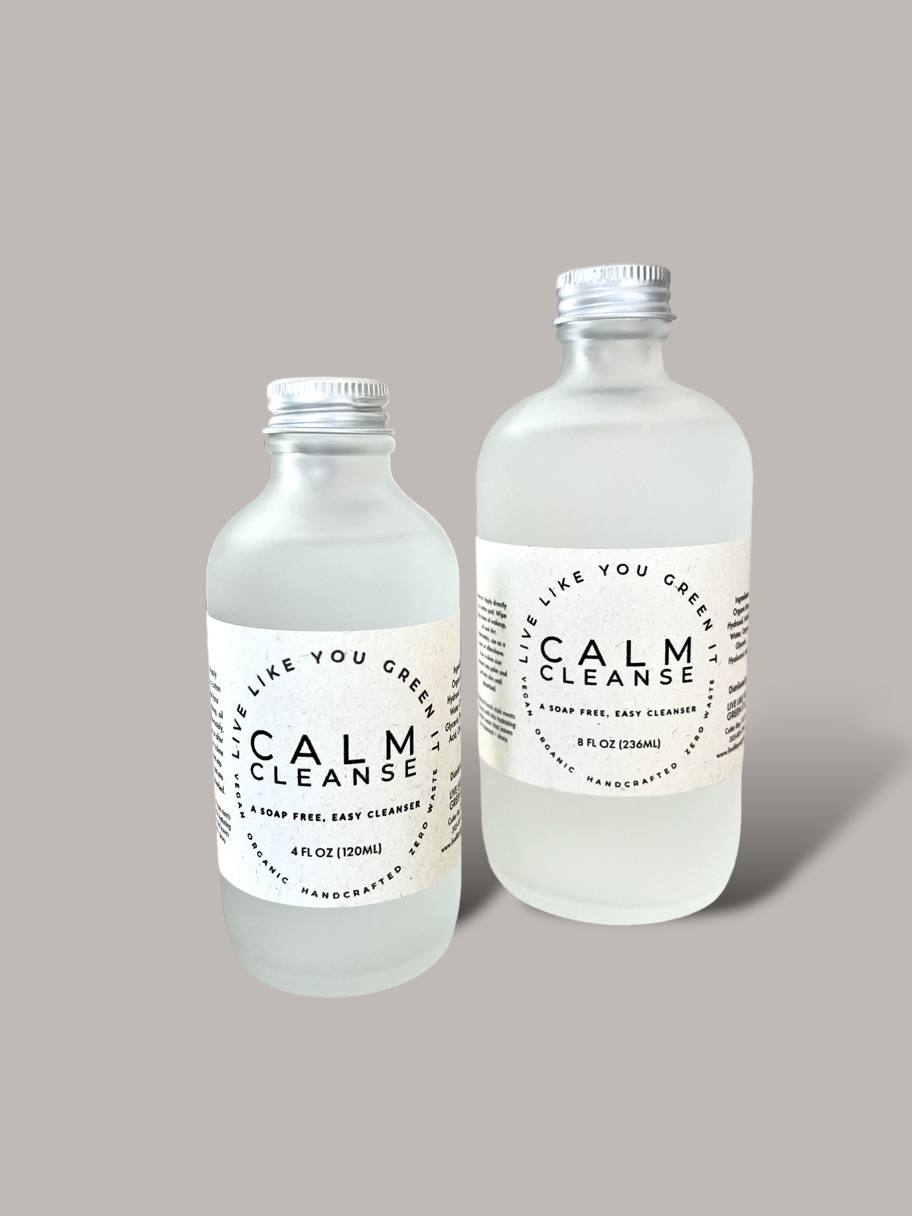 Calm Cleanse Gentle Face Wash and Toner + Hyaluronic Acid, Micellar Water, and Organic Rose