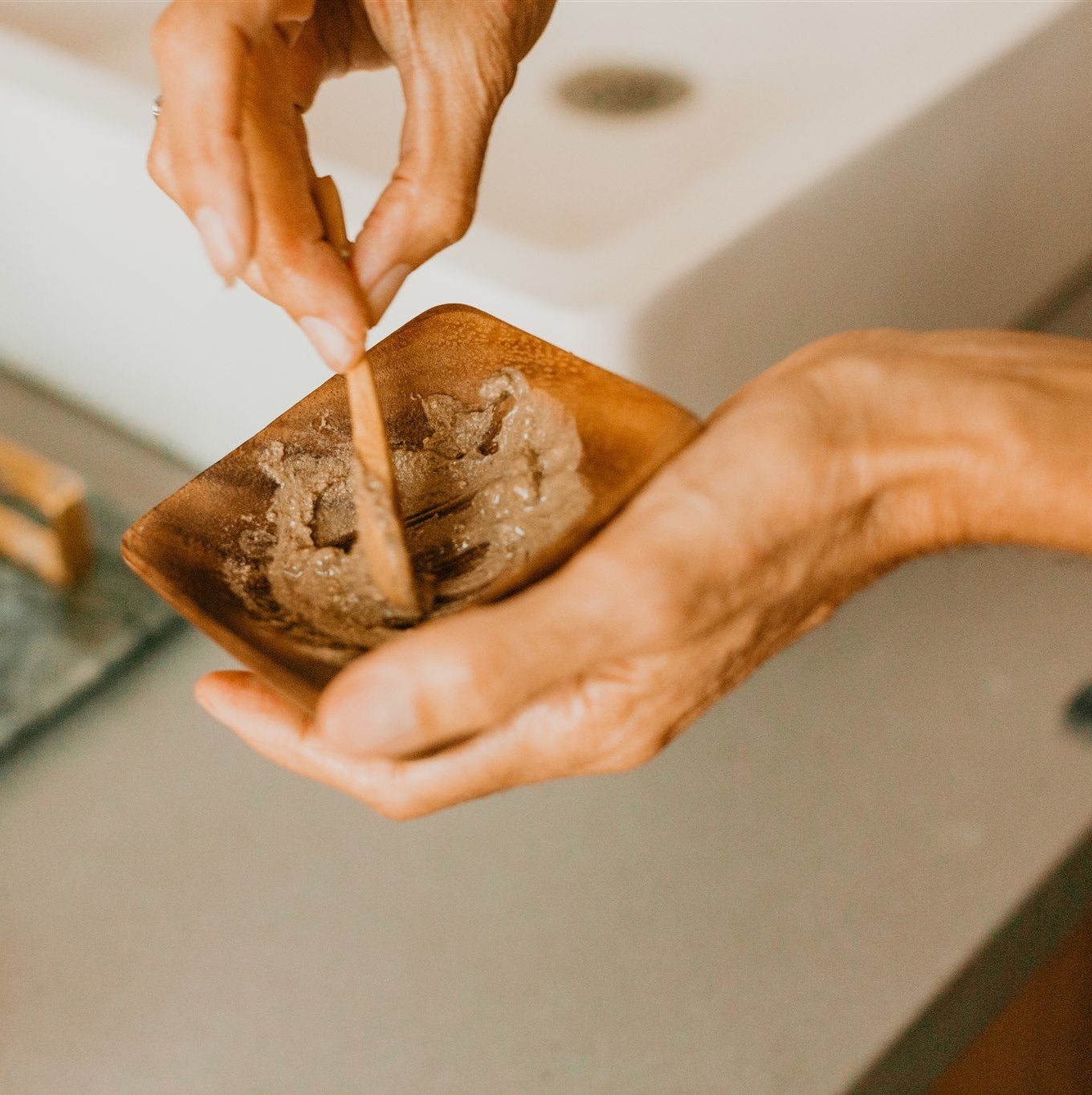 Wooden Facial Bowl + Spoon