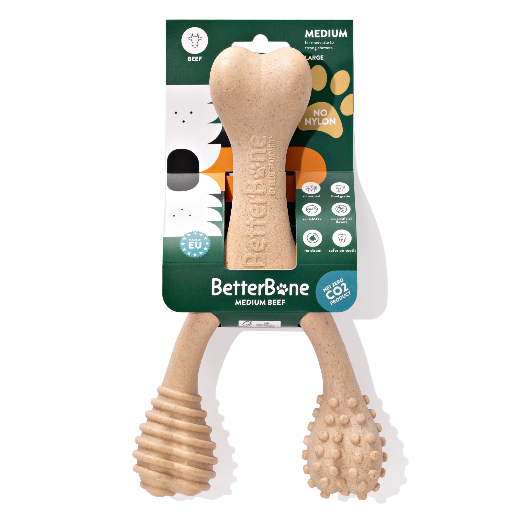 All Natural Dog Bone - Eco Friendly Dog Toy - Non-Splintering, Nylon Free