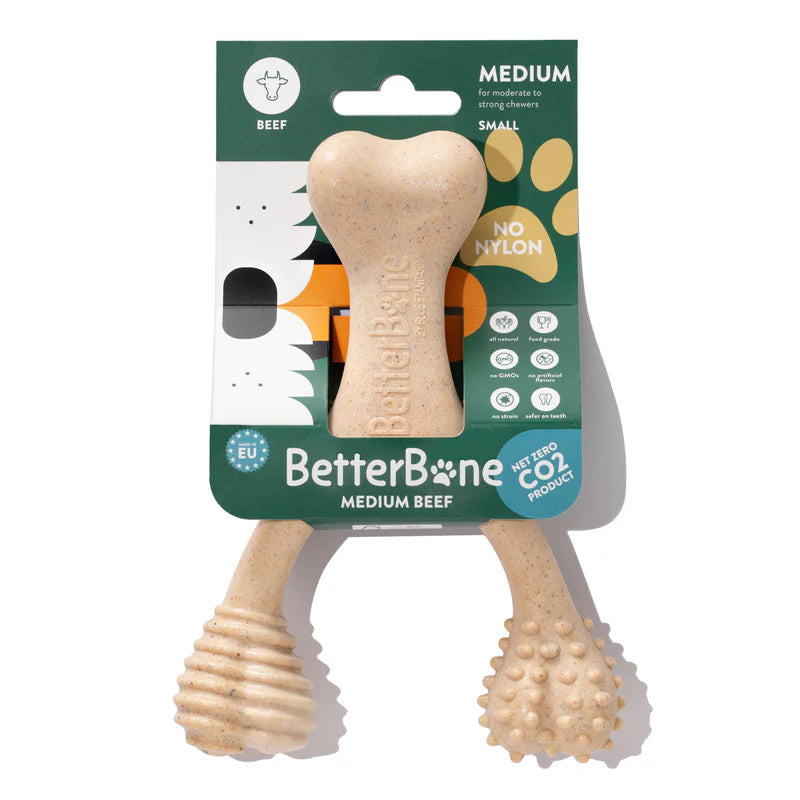 All Natural Dog Bone - Eco Friendly Dog Toy - Non-Splintering, Nylon Free