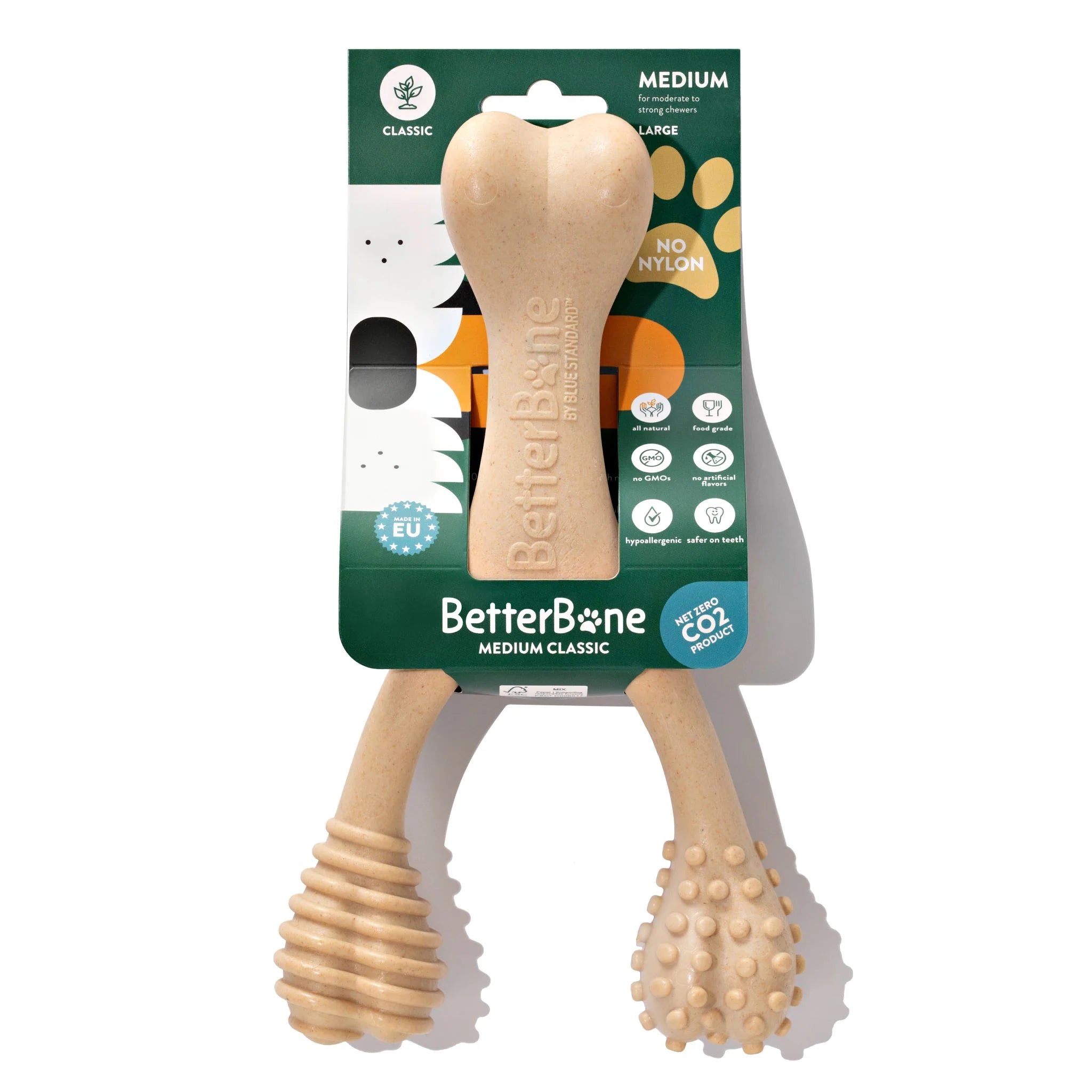 All Natural Dog Bone - Eco Friendly Dog Toy - Non-Splintering, Nylon Free