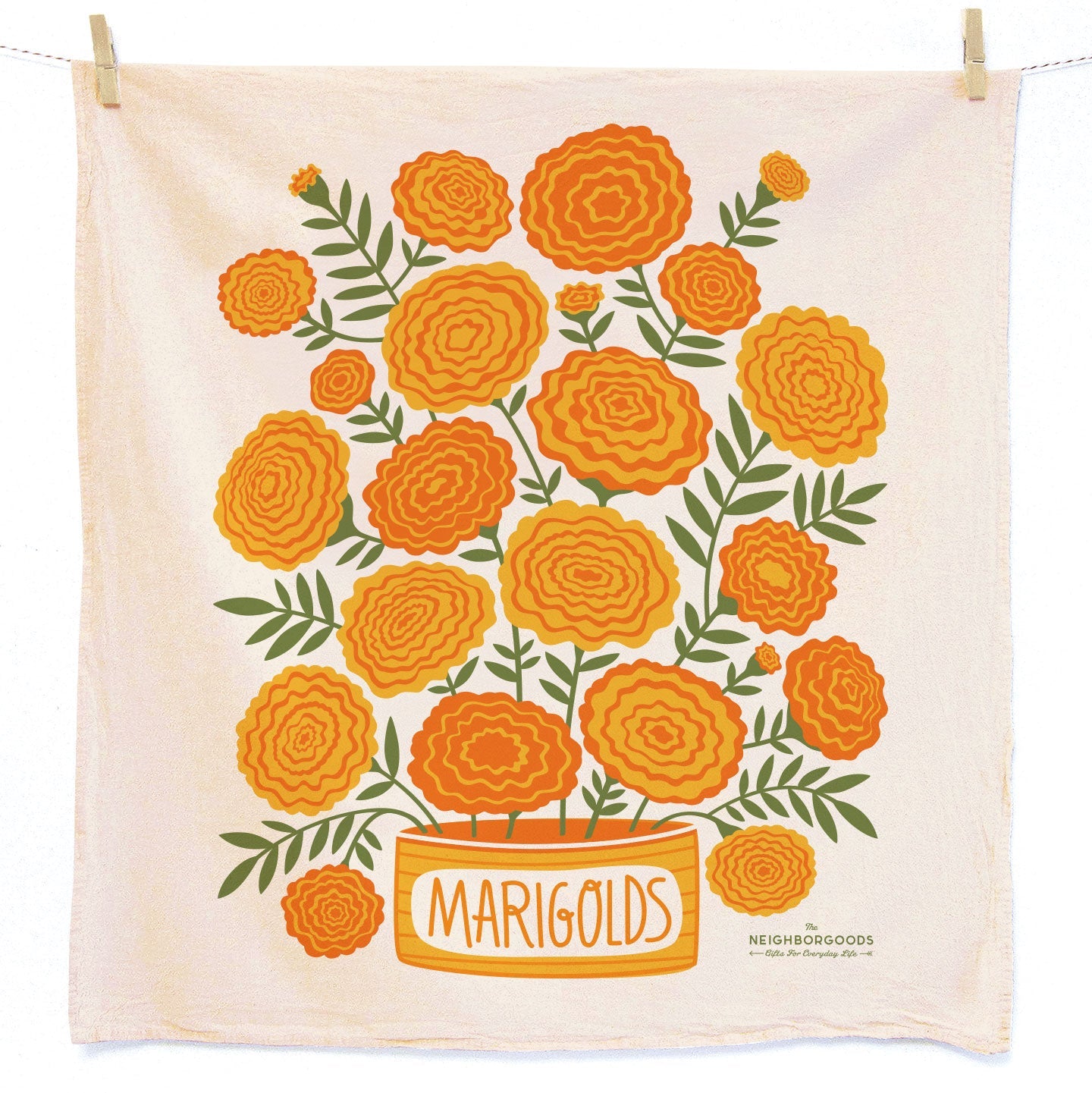 The Neighborgoods Marigolds Dish Towel