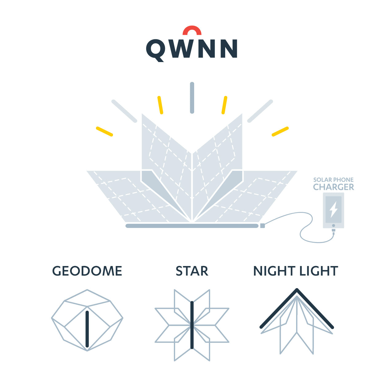 Solar-Powered Light + Power Bank: Solar QWNN