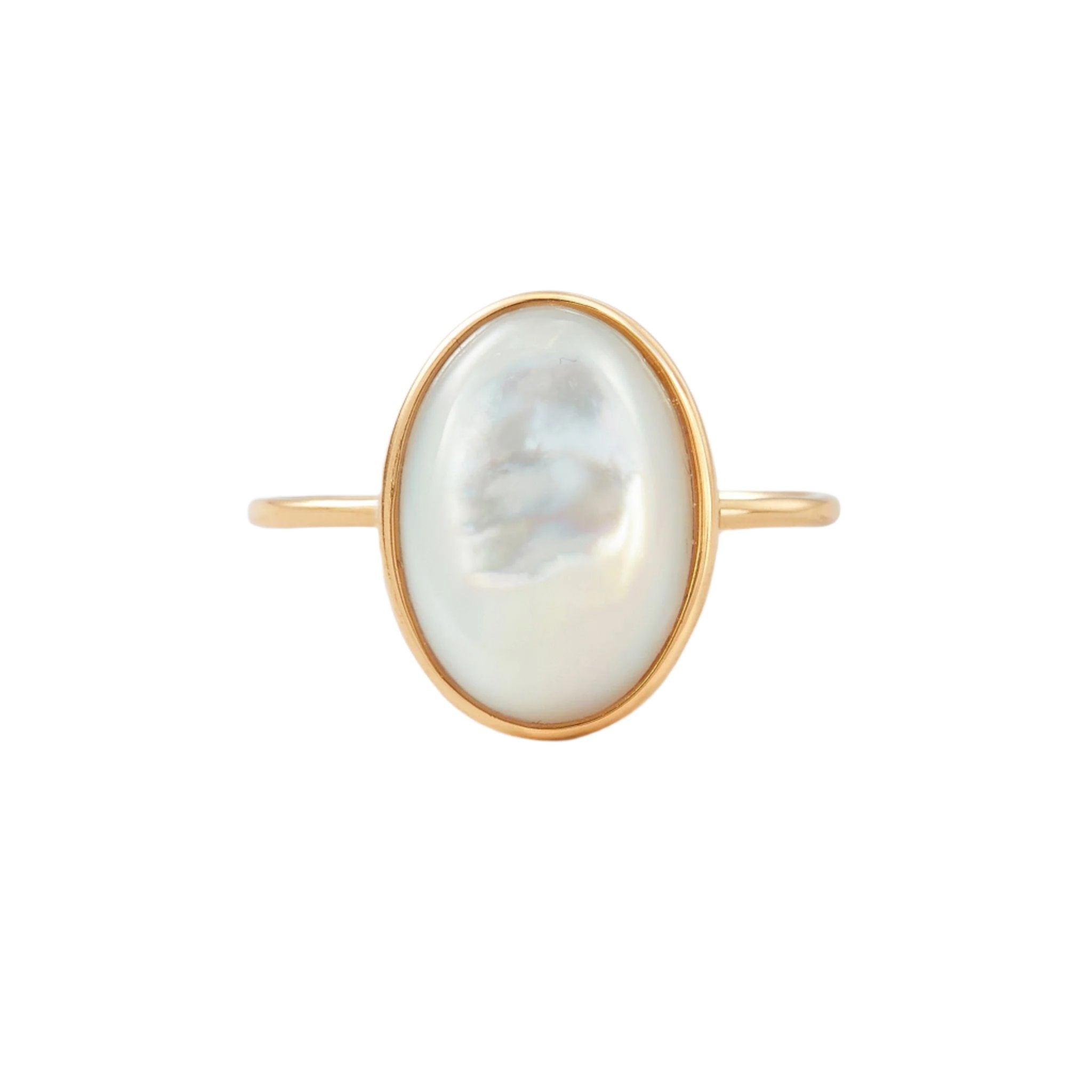 Gold Grande Oval Pearl Ring