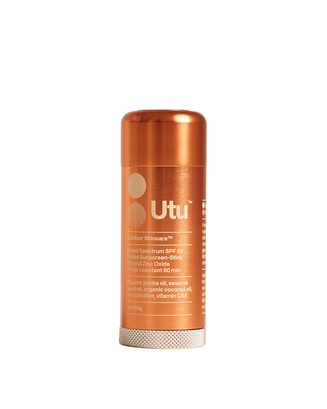 Utu sunscreen stick on a beige background