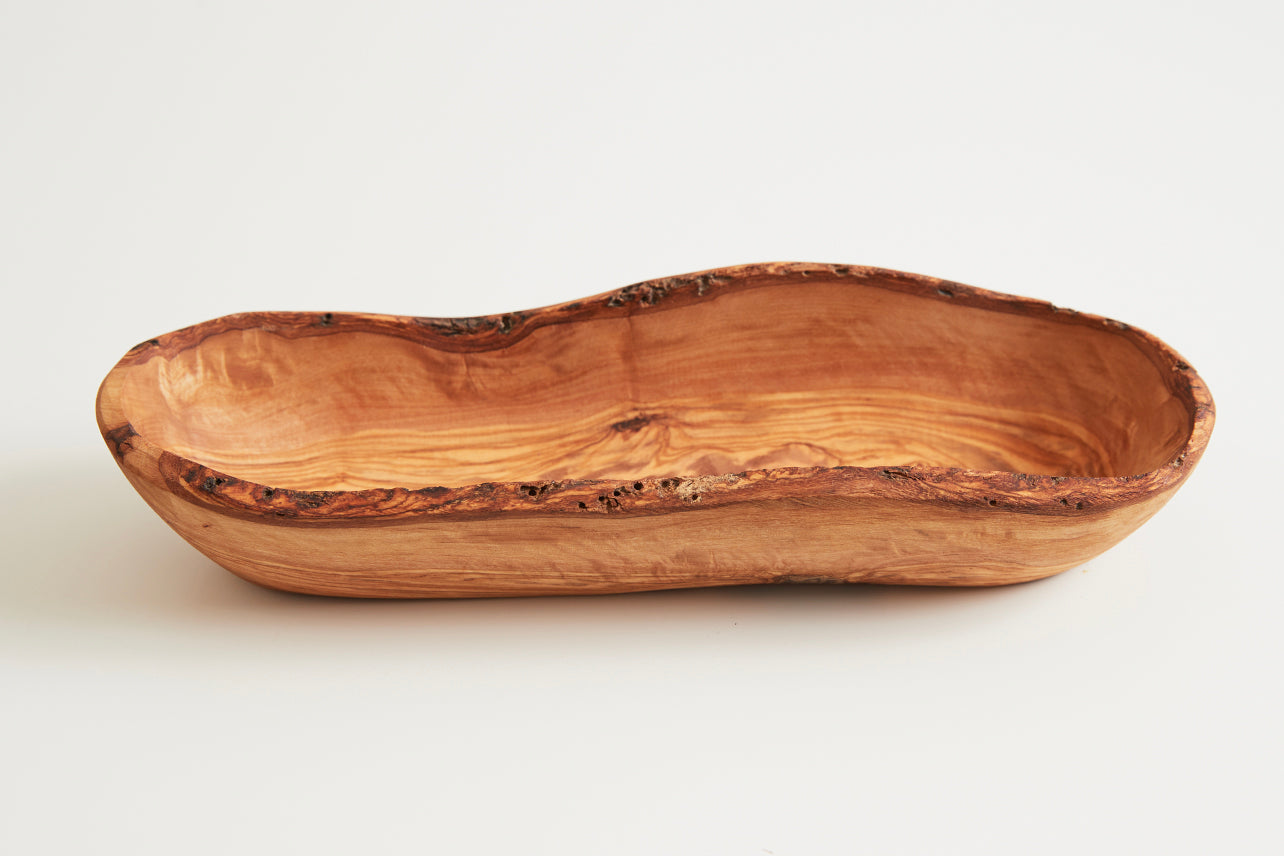 Italian Olivewood Oval Boat Bowl