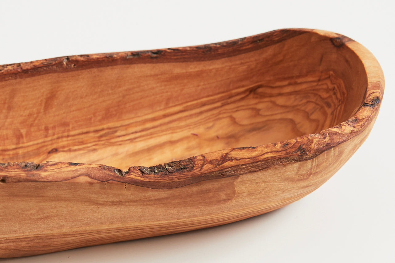 Italian Olivewood Oval Boat Bowl