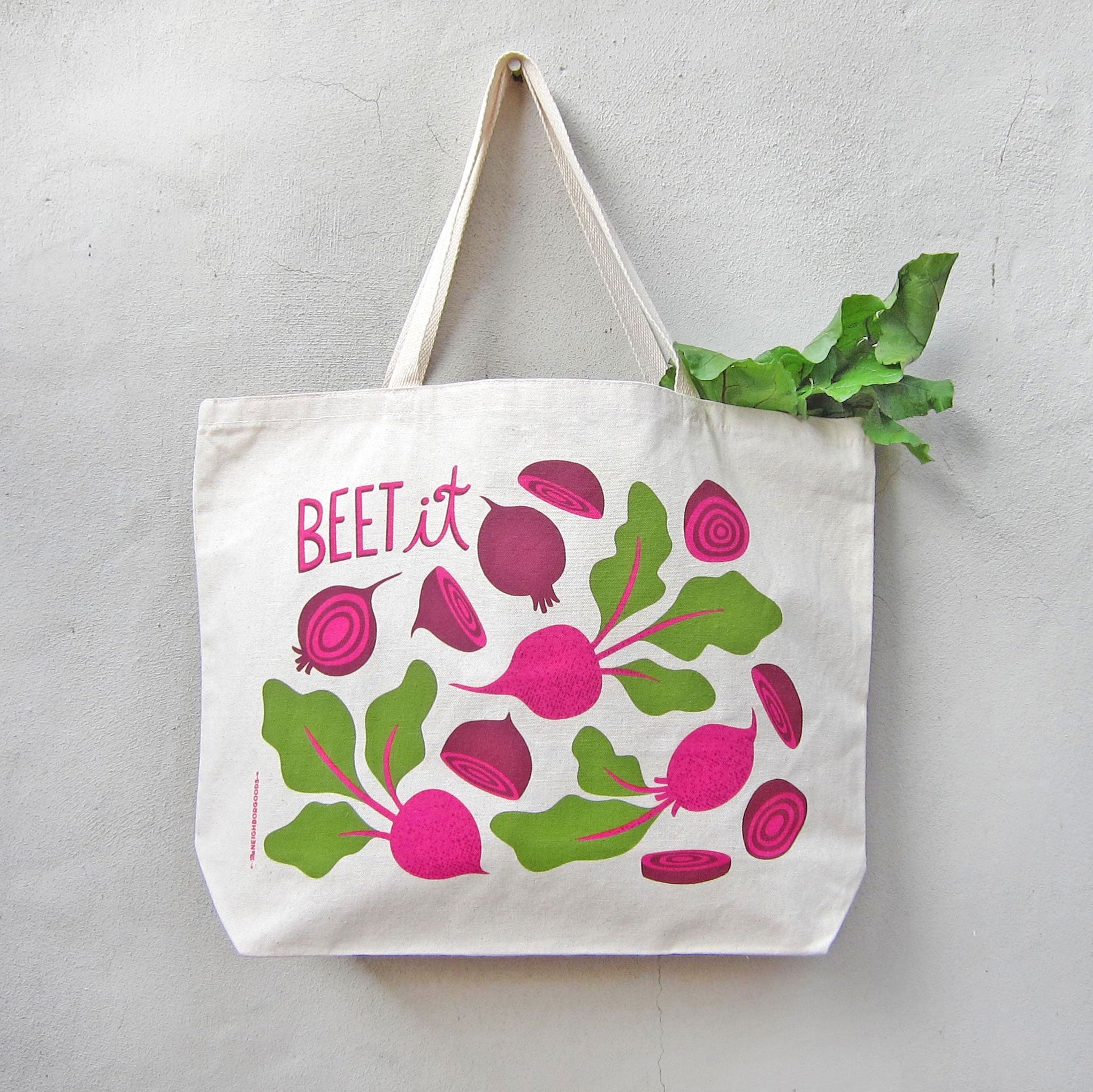 Beet Cotton Canvas Tote Bag