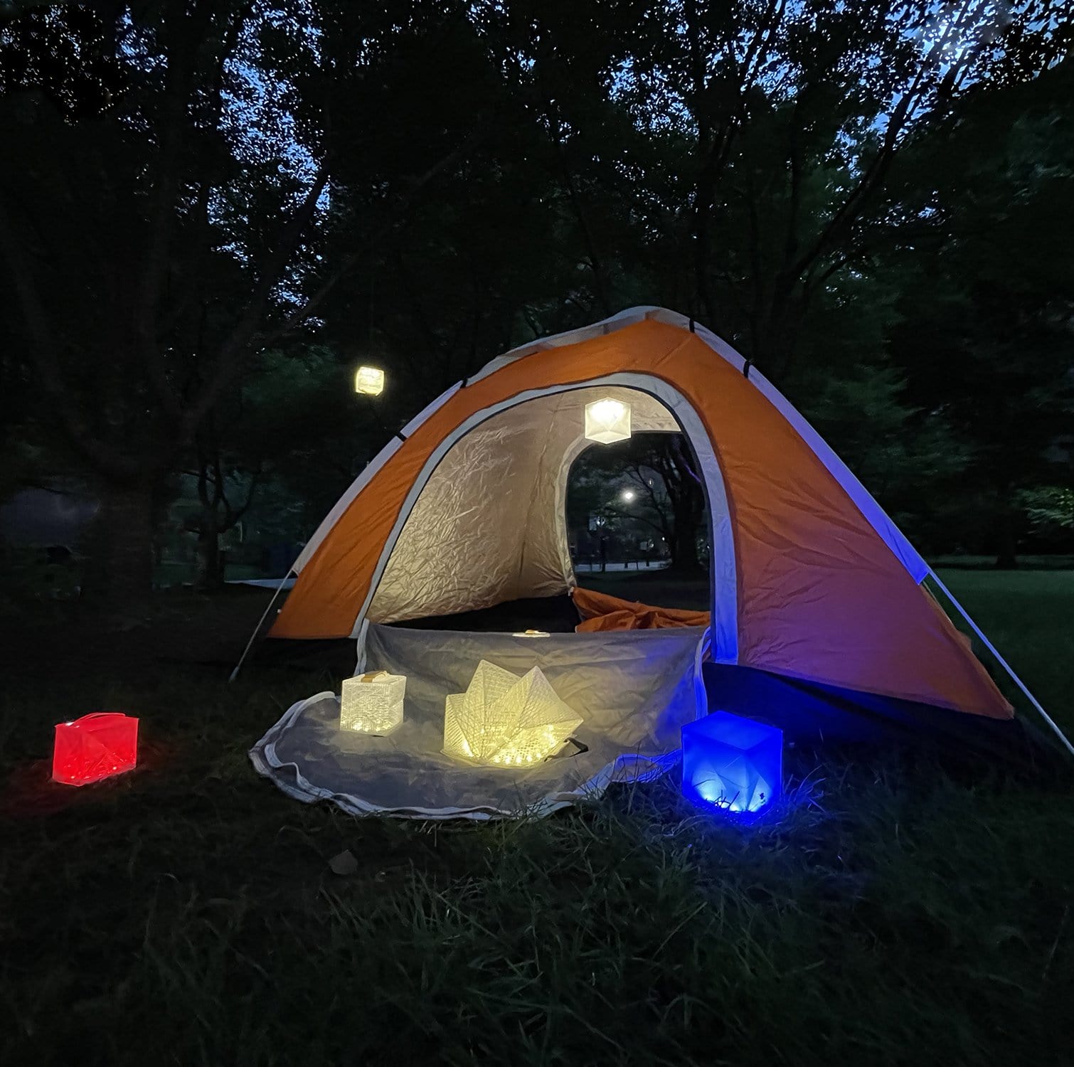 Helix Hybrid Collapsible Solar-Powered Origami Lantern