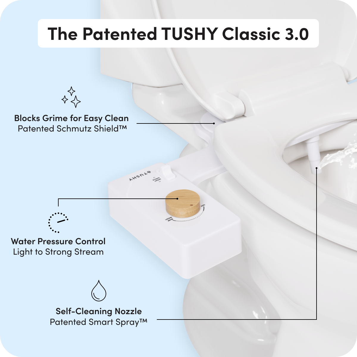 TUSHY Classic 3.0 - Bidet Toilet Seat Attachment