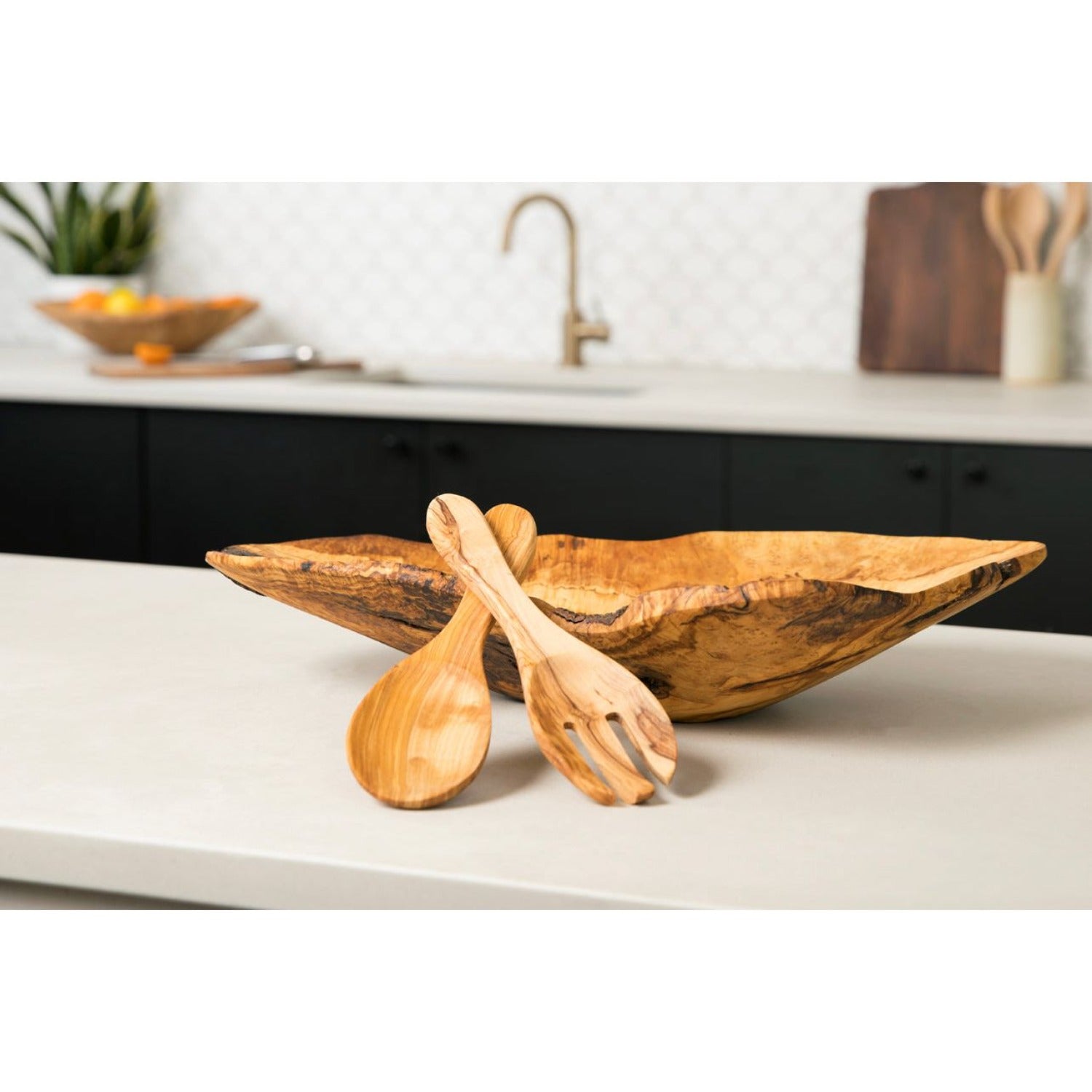 Italian Olivewood Salad Servers