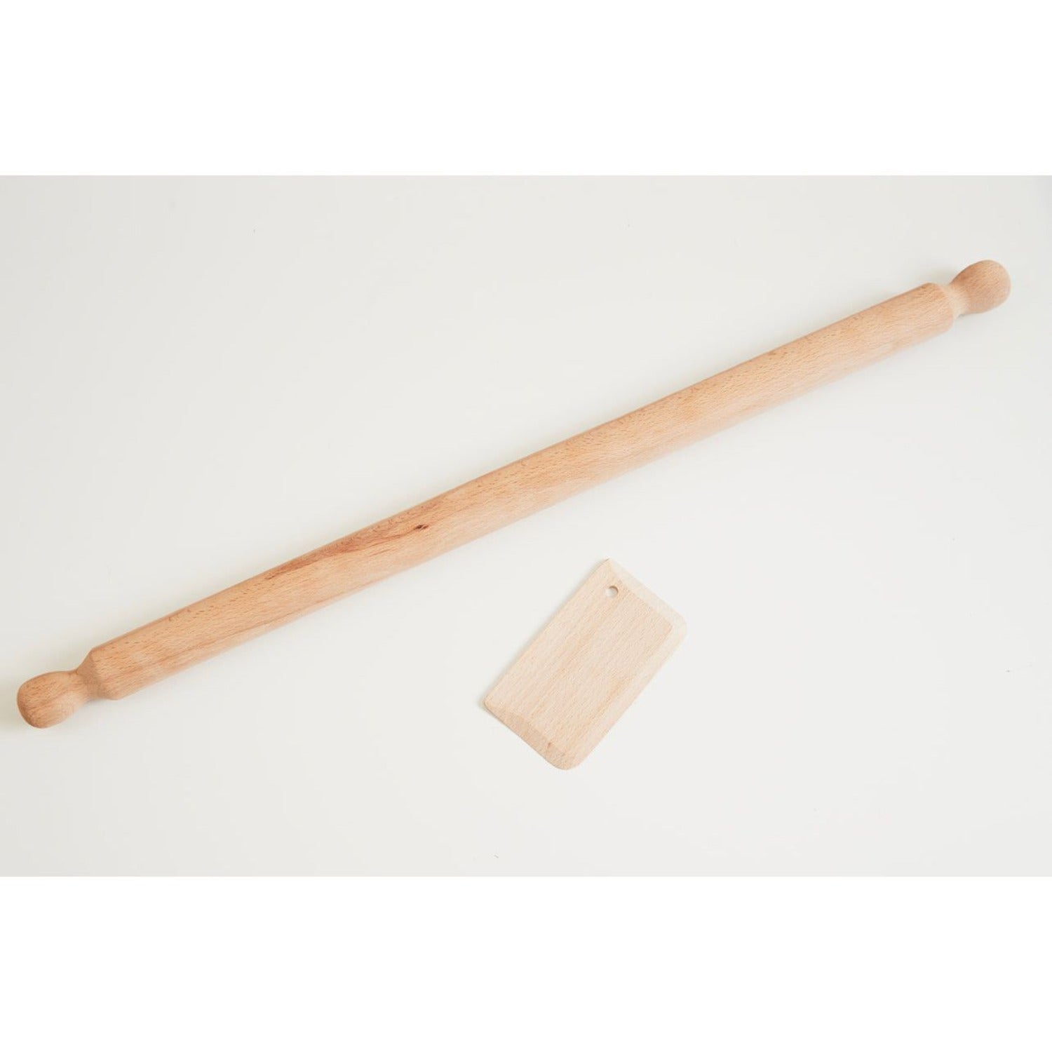 Italian Mattarello Pasta Rolling Pin and Dough Scraper Set