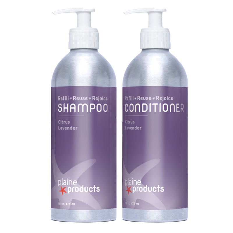 Refillable Vegan Shampoo + Conditioner Set 16oz