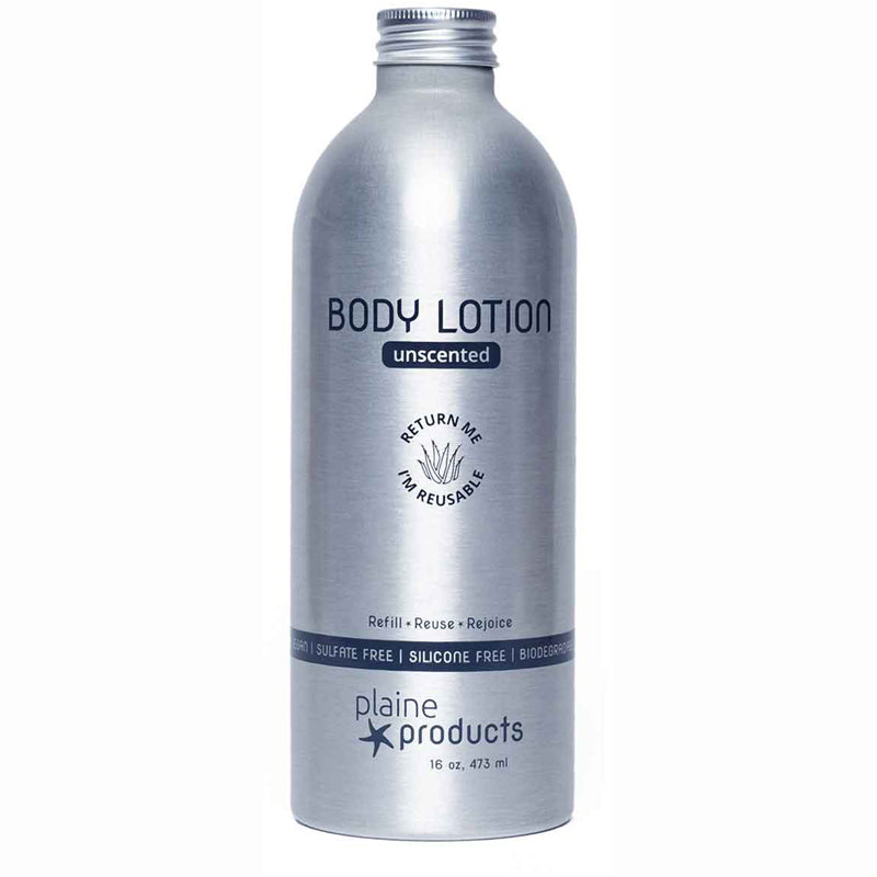 Refillable Unscented Natural Body Lotion 16oz