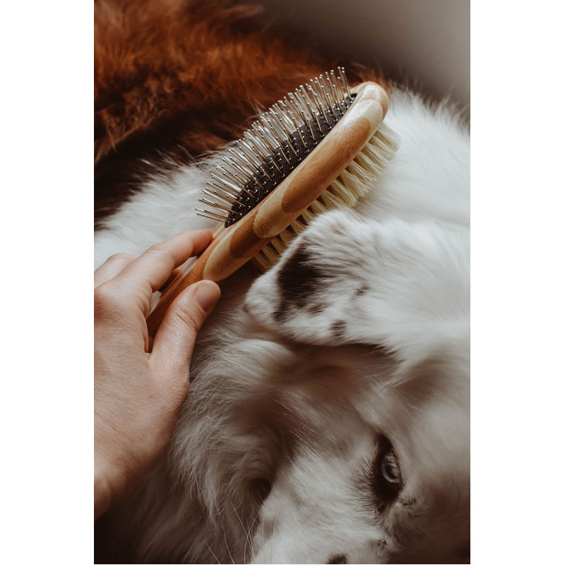 Double-Sided Bamboo Dog Brush