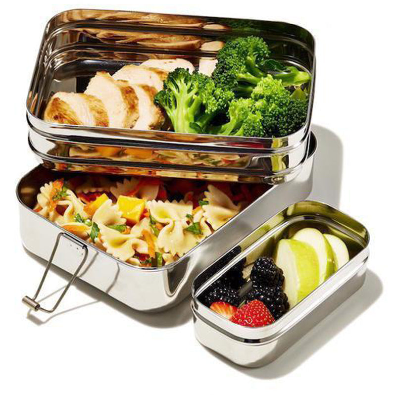 3-in-1 Giant Stainless Steel Lunchbox