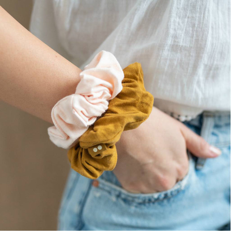 Gold Sand Organic Hair Scrunchies