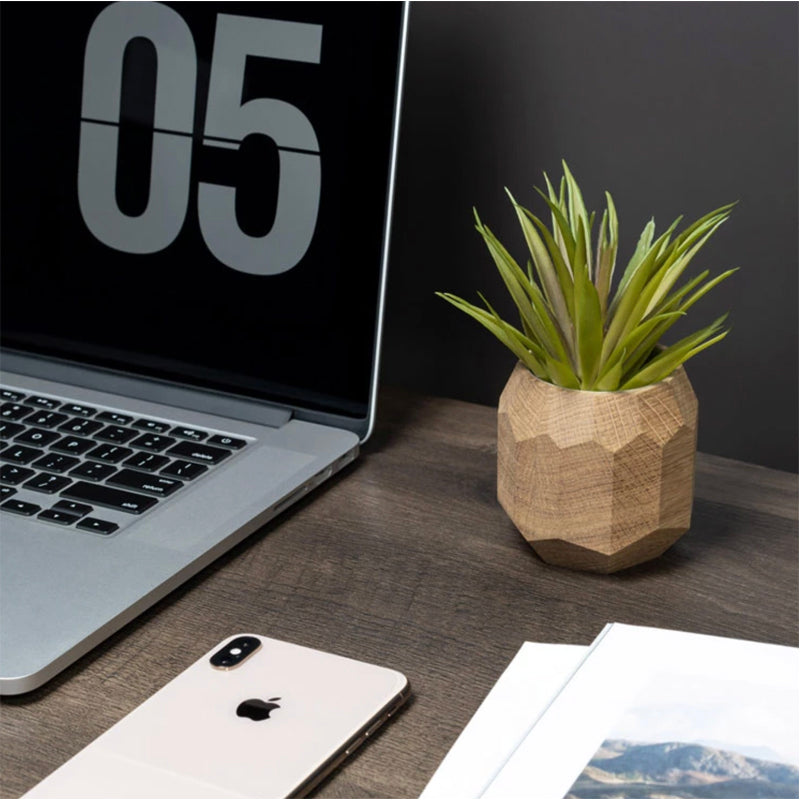 Oak Geometric Wooden Planter