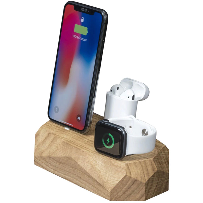 Triple Wooden iPhone Charging Dock