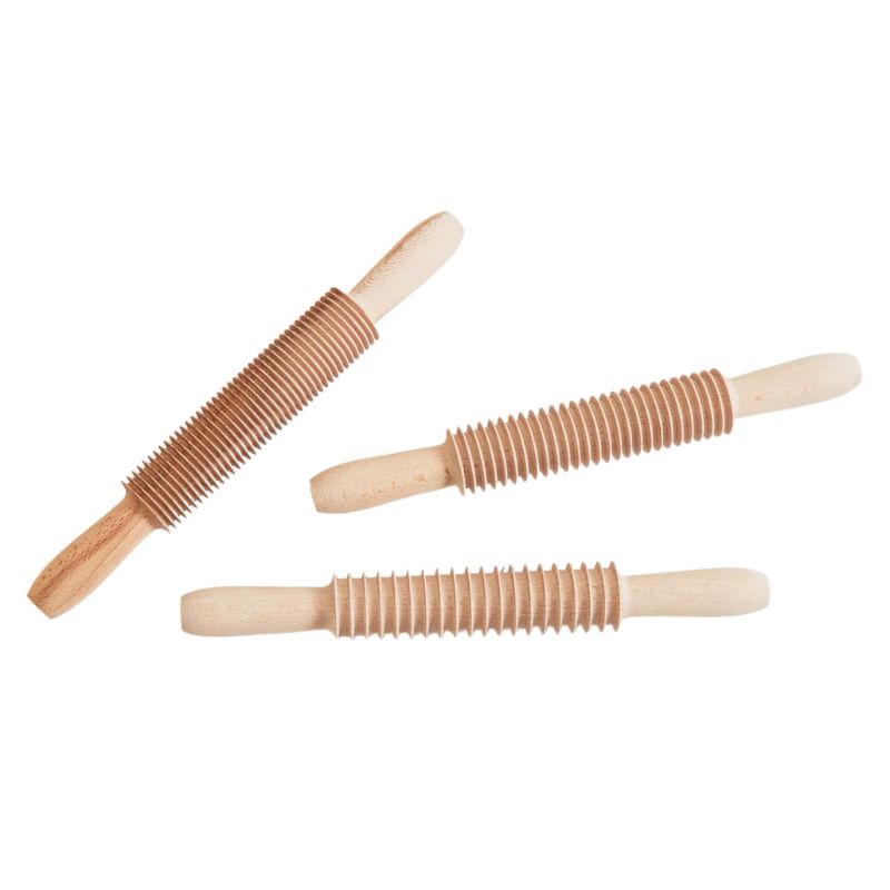 Italian Beechwood Pasta Cutter Rolling Pin Set