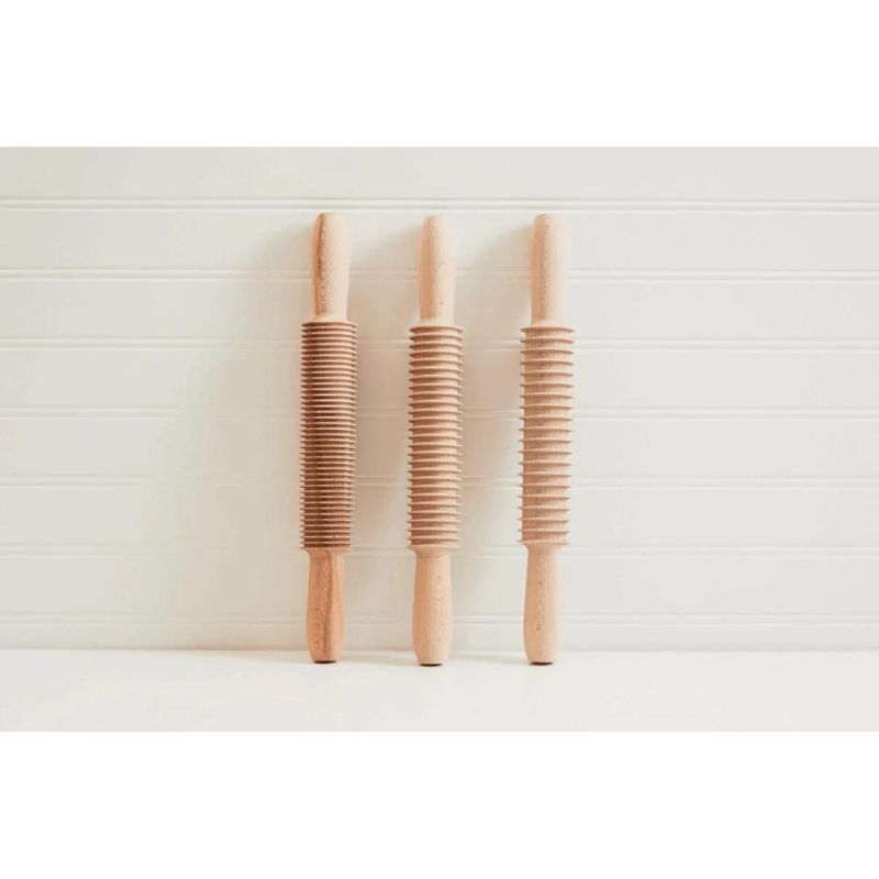Italian Beechwood Pasta Cutter Rolling Pin Set