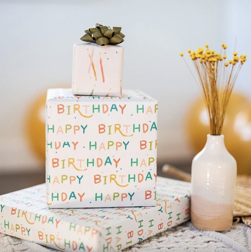 Happy Birthday Candles Recycled Gift Paper (3pk)