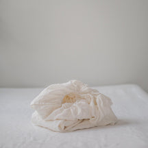 AmourLinen Twin / White Linen Fitted Sheet