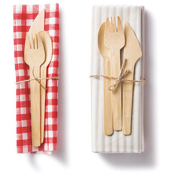 Veneerware Compostable Bamboo Utensils - 8 sets