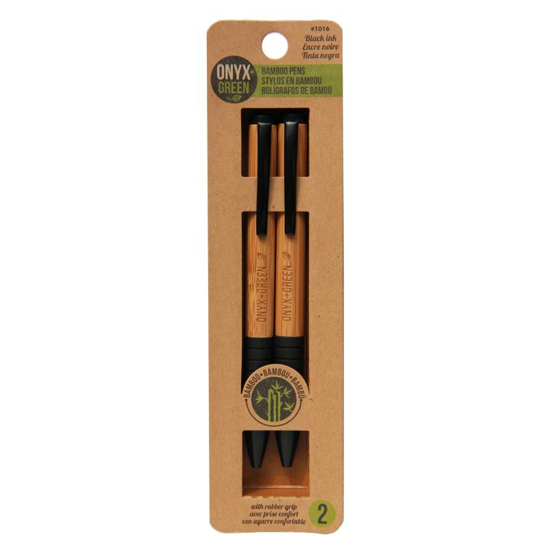 Bamboo Ballpoint Pen - Black 2pk