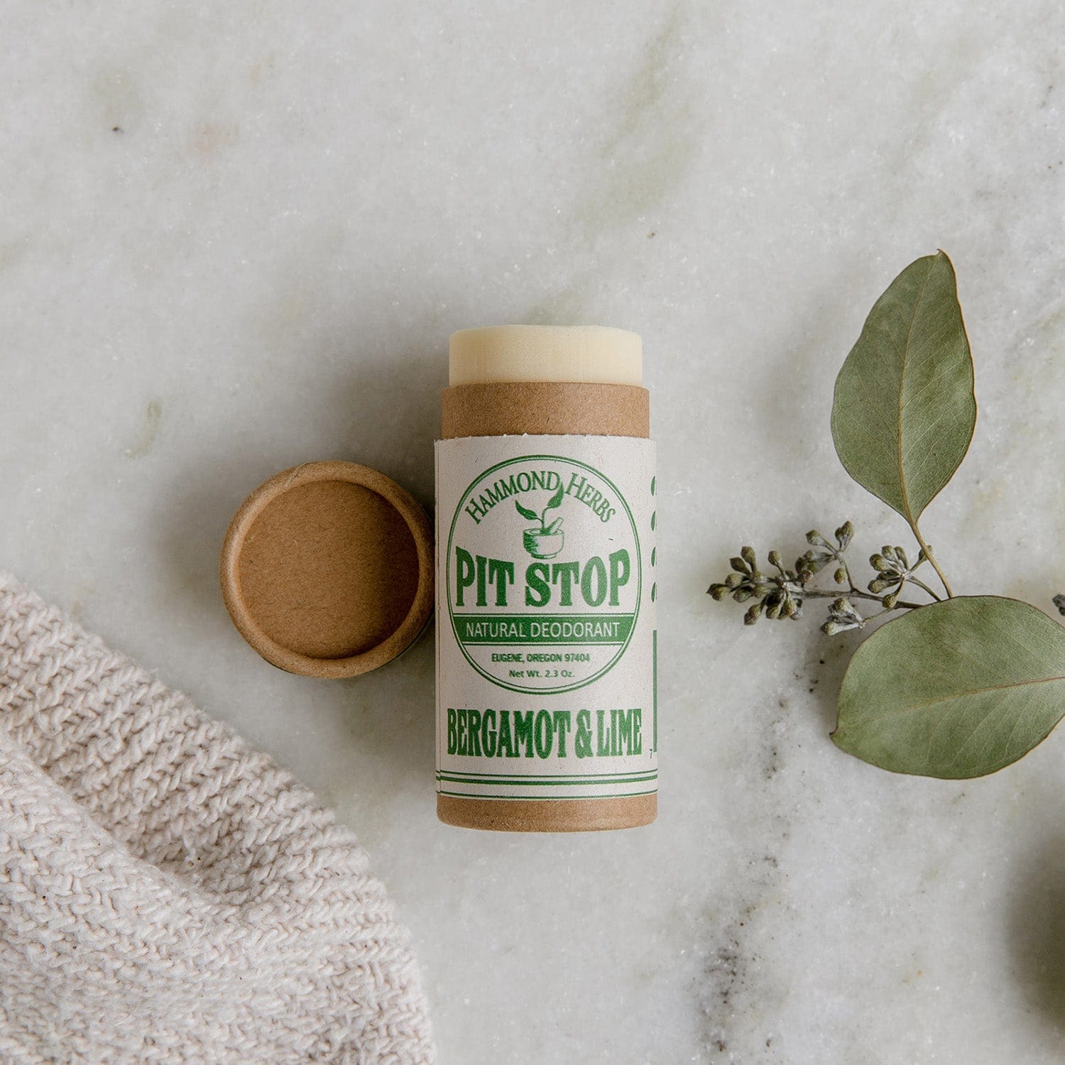 Pit Stop Bergamot & Lime Deodorant - Zero Waste Deodorant, Aluminum Free, Cruelty Free, Paraben Free, 2.3 oz.