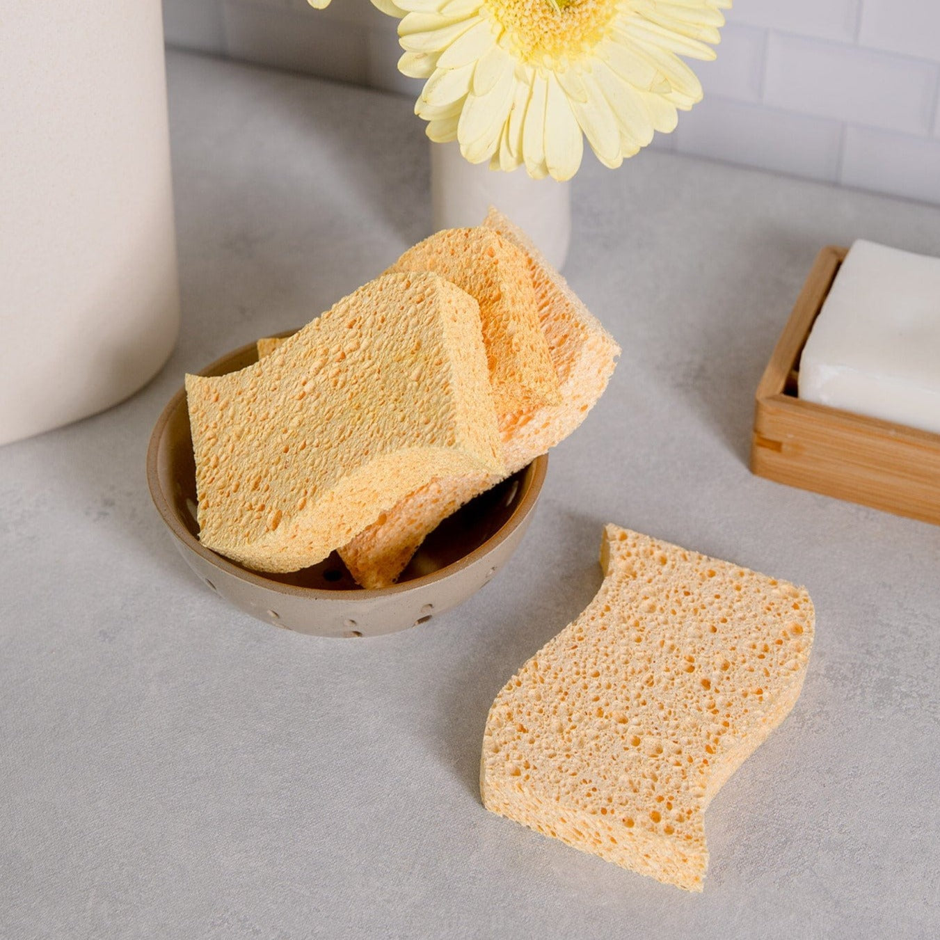 Zero Waste Club Biodegradable Sponges - Zero Waste Sponges - Biodegradable, 100% Wood Pulp, 2 Sponges